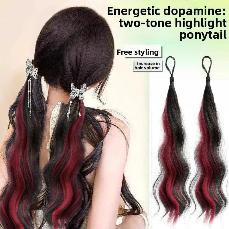 50cm Synthetic Self-Winding Hair Bundle With Elastic Loop DIY Hair Ponytail Bundle To Increase Hair Volume Bud Hair Bun