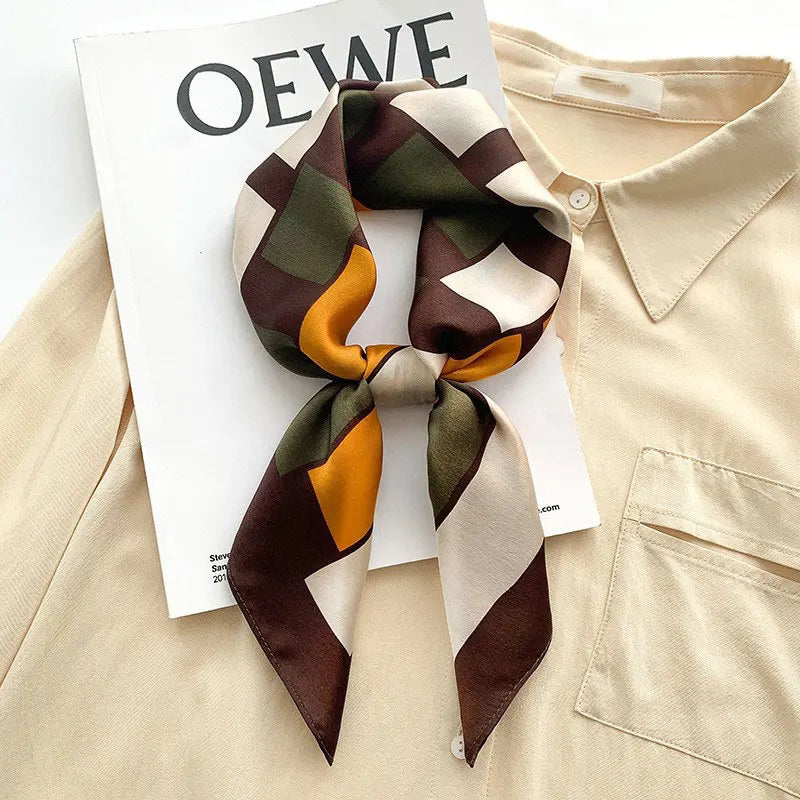 100% Silk Scarf Women Mulberry Luxury High Quality Square Fashion Print Hair Neckerchief Lady Shawl Wraps Hijab Bandana Scarves