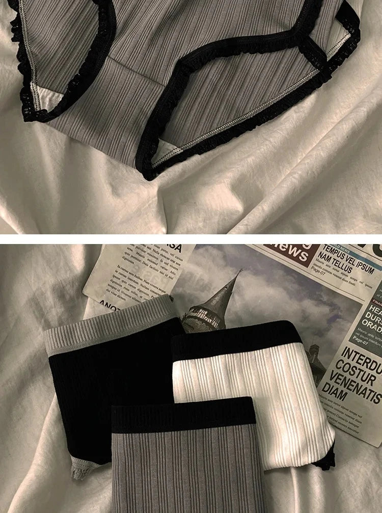 Pure Cotton Underwear for Women Female Breathable Mid-Waist Underpants Girls Solid Color Briefs Short Sexy Lingerie Нижнее Белье