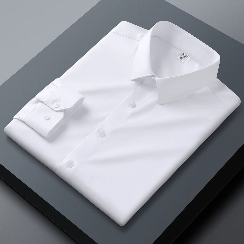Lynett Lamar Men's Slim Fit Stretch Wrinkle-Free Long Sleeve Dress Shirt — Year-Round Business Casual