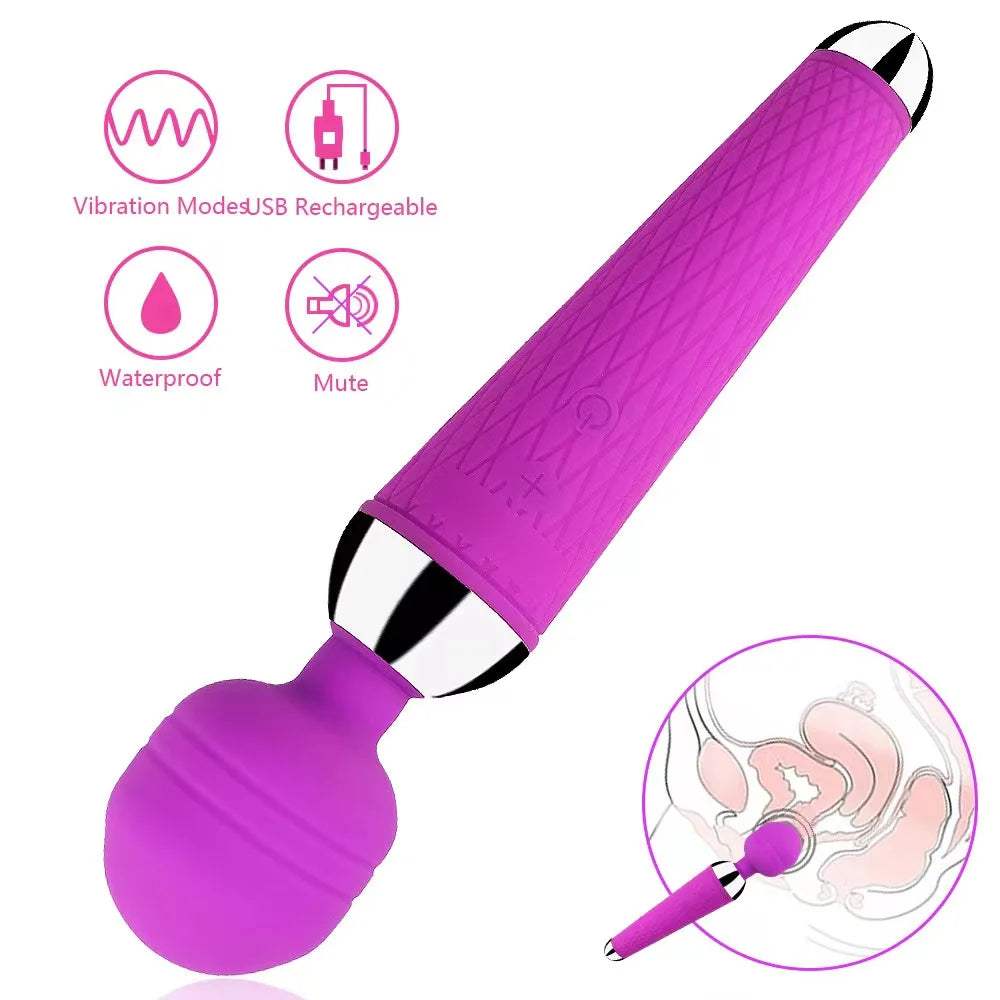 Adult sex AV vibrator, clitoral and vaginal stimulation vibrator sex toy stick suitable for male and female masturbation toy sti