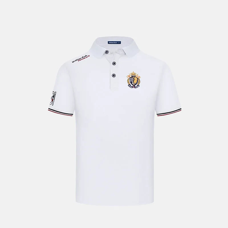 polo shirt men's short-sleeved men's clothes Summer men's business casual middle-aged dad shirt summer Paul shirt royal blue