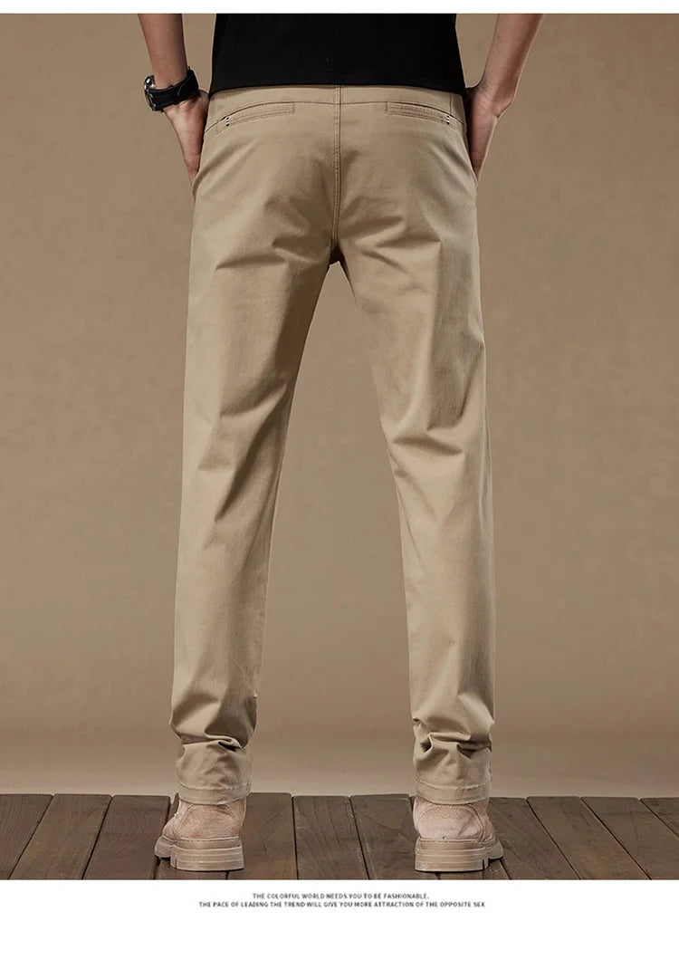 Business Casual Trousers Men's 2024 Autumn New Men's Clothes Work Pants Male Formal Dress Straight Pants Black Gray Khaki