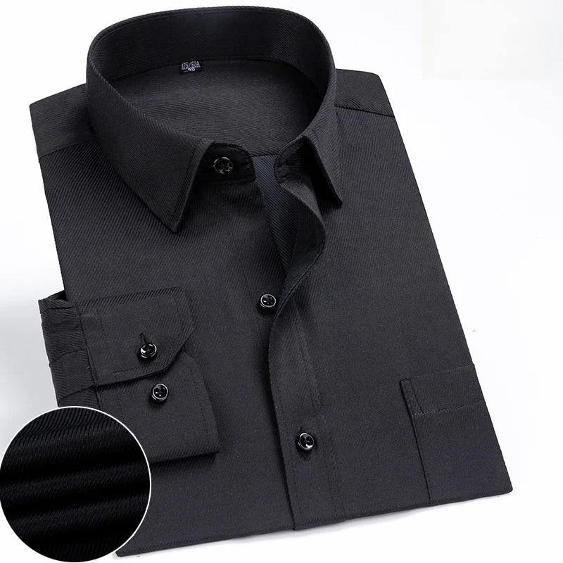 Lynett Lamar Men's Anti-Wrinkle Striped Dress Shirt — Long Sleeve Smart Casual S–7XL