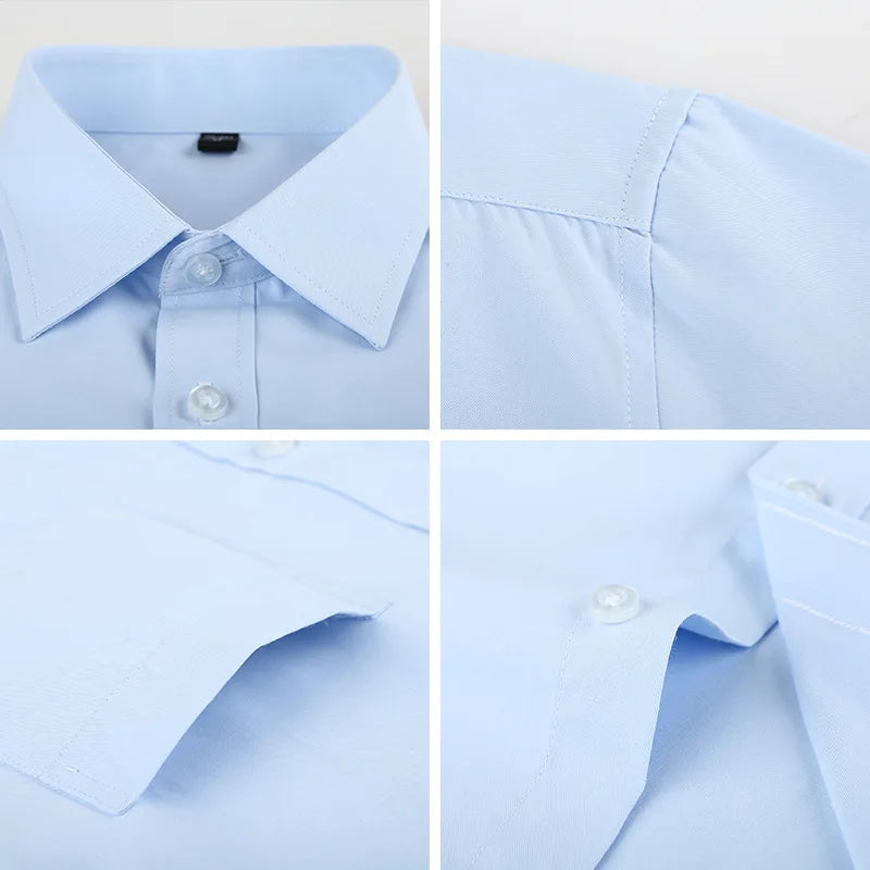 Lynett Lamar Men's Anti-Wrinkle Striped Dress Shirt — Long Sleeve Smart Casual S–7XL