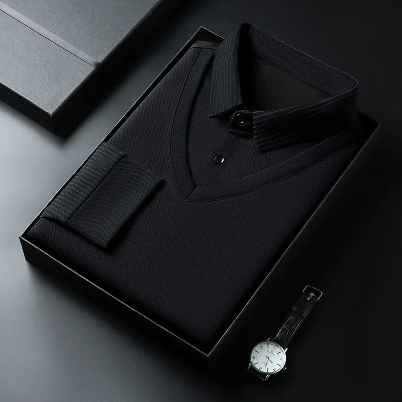 Lynett Lamar Men's Contrast Colour Polo Shirt — Anti-Wrinkle All-Season Top