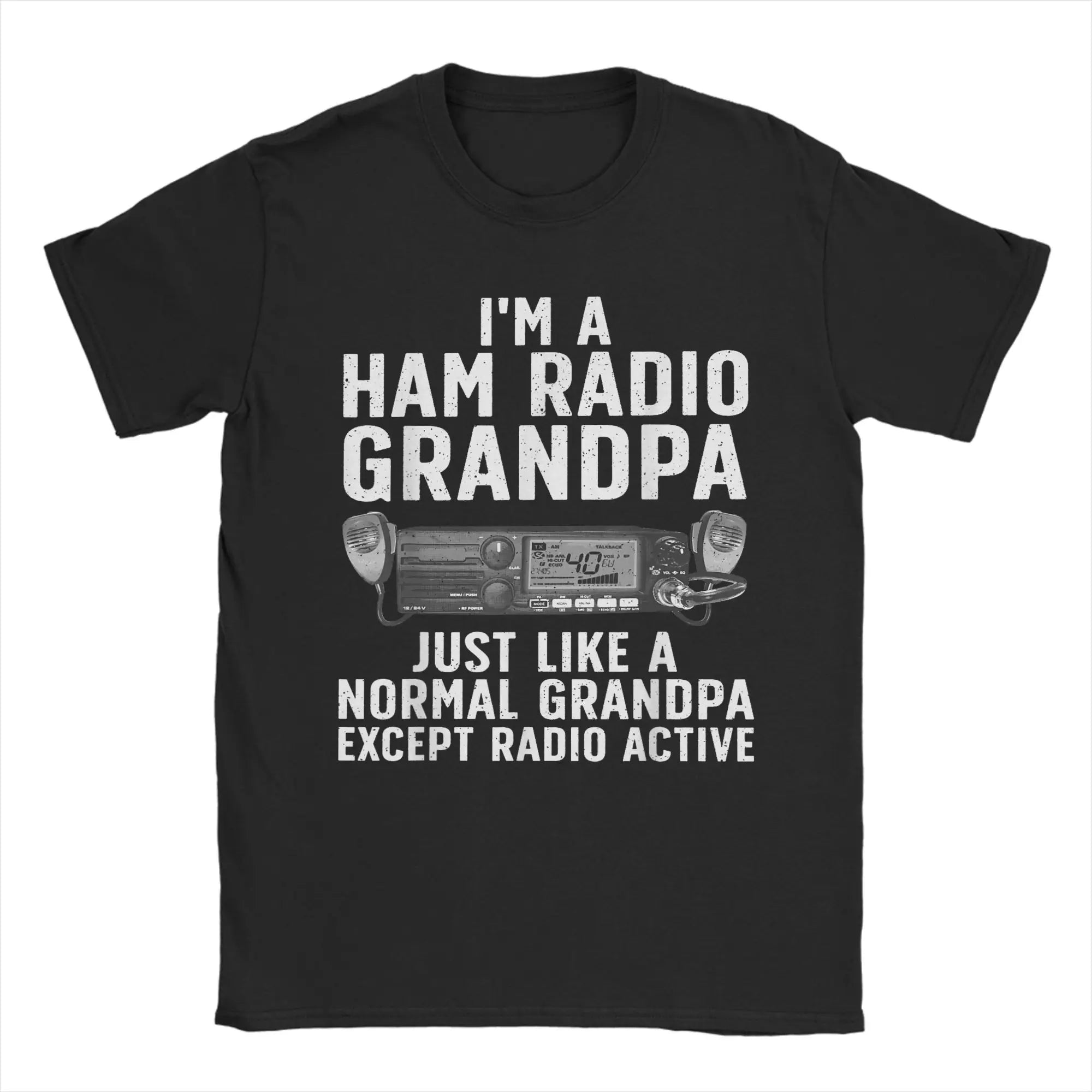 Men T-Shirts Funny Ham Radio Art Humorous 100% Cotton Tees Short Sleeve  T Shirts Crew Neck Clothing New Arrival