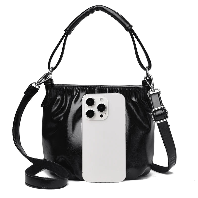 Women's Bag Bucket bag Handbags Female Handbags Retro Solid Color PU Leather Shoulder Underarm Bags Ladies Shopper Hobos Bags