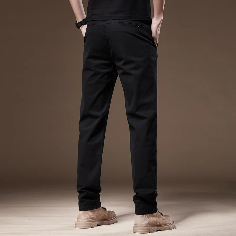 Business Casual Trousers Men's 2024 Autumn New Men's Clothes Work Pants Male Formal Dress Straight Pants Black Gray Khaki