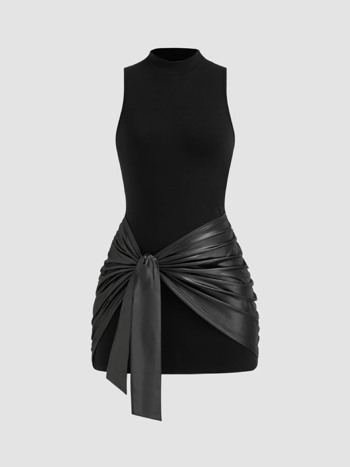 Mini Dress Dresses 2025 Woman Vestidos Slim Simple Style Solid Color Straps Round Neck Hot Girl Sleeveless Fashion Temperament