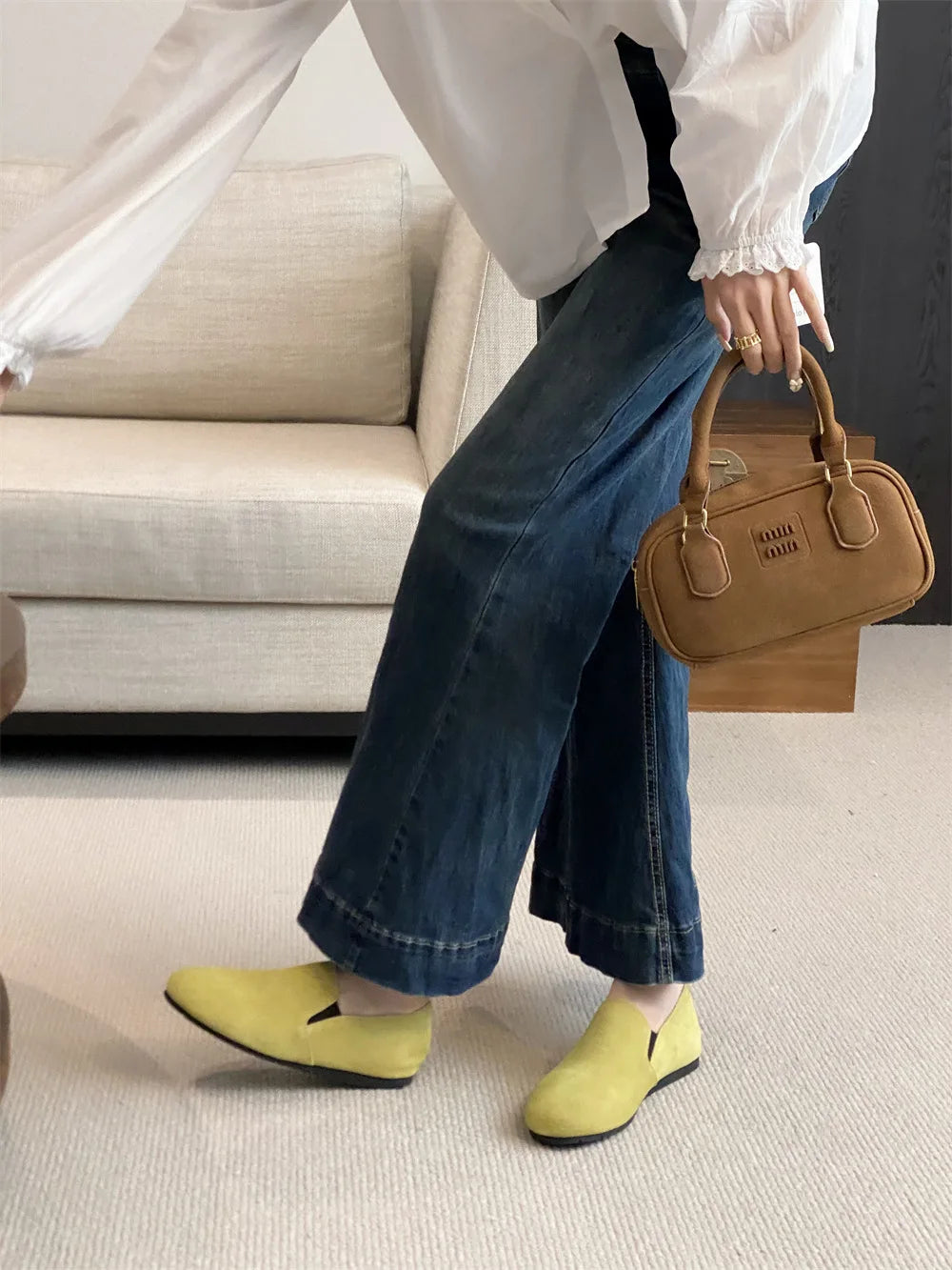 Women's Flat Shoes 2025 New Style Sports Shoes Women's Leather Casual Loafers Women Work Shoes Comfortable for Work Flats