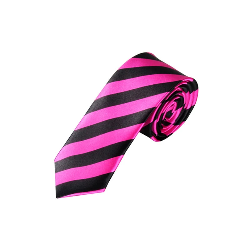5CM Black White Striped Neckties For Men Formal Dress Neckwear Silk Imitation Narrow Neck Ties Women Shirts Casual Daily Cravate