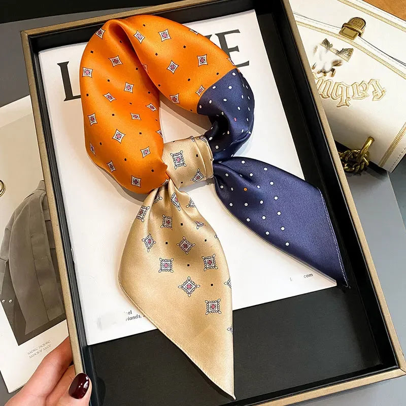 100% Silk Scarf Women Mulberry Luxury High Quality Square Fashion Print Hair Neckerchief Lady Shawl Wraps Hijab Bandana Scarves