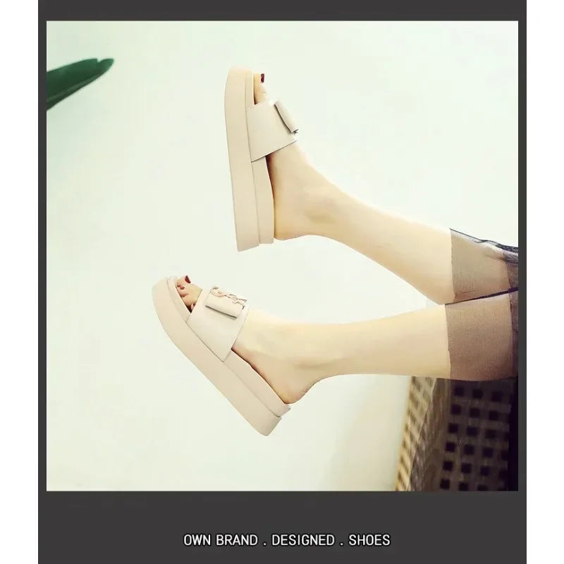 Slippers Summer Shoes Women Platform Design Slides Fashion Letters Ladies Shoes Casual Slipper Outside Non-slip Slippers Sandals