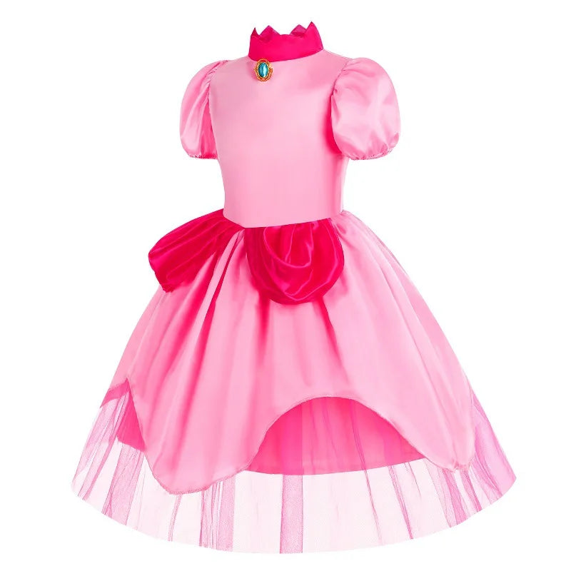Peach Costume Kids Princess Summer Dress for Girls Party Dresses