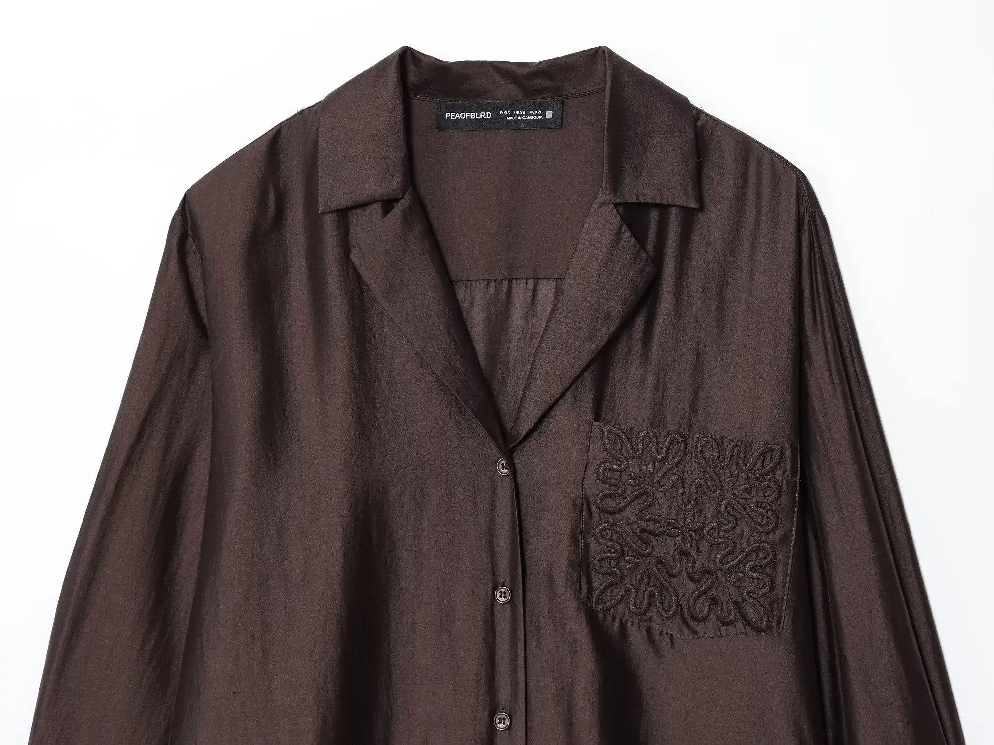 Women's Shirts Autumn 2025 New Fashion Office Shirts Women Chic Pocket Embroidery Retro Elegant Loose Young Blouses Street Tops