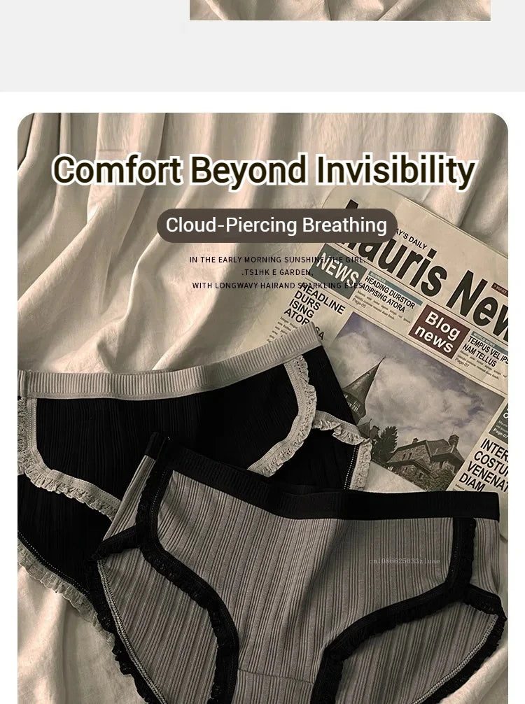 Pure Cotton Underwear for Women Female Breathable Mid-Waist Underpants Girls Solid Color Briefs Short Sexy Lingerie Нижнее Белье