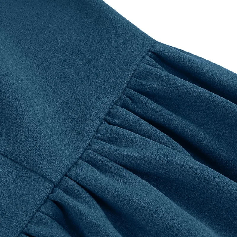 2024 New Fashion Robe Vintage Summer Dresses Elegant Women Swing Short Sleeve Bow Tie Collar Rockabilly Party Prom Office Dress