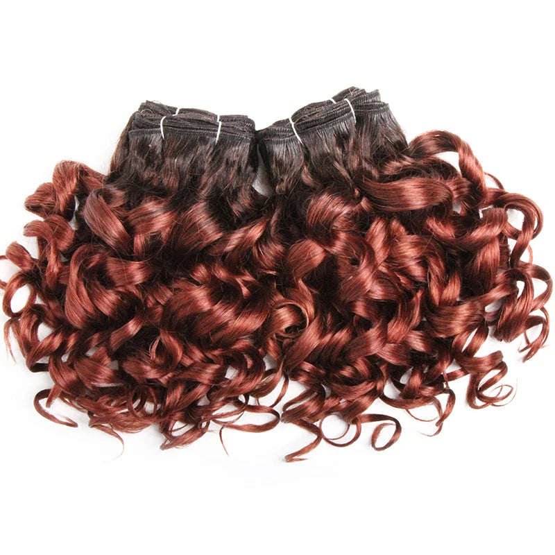 Human Hair Bundles 6 Bundles Ombre Bouncy Curl Bundles For Women Natural Brazilian Hair Weaves 200G For A Full Head Blonde T1B30