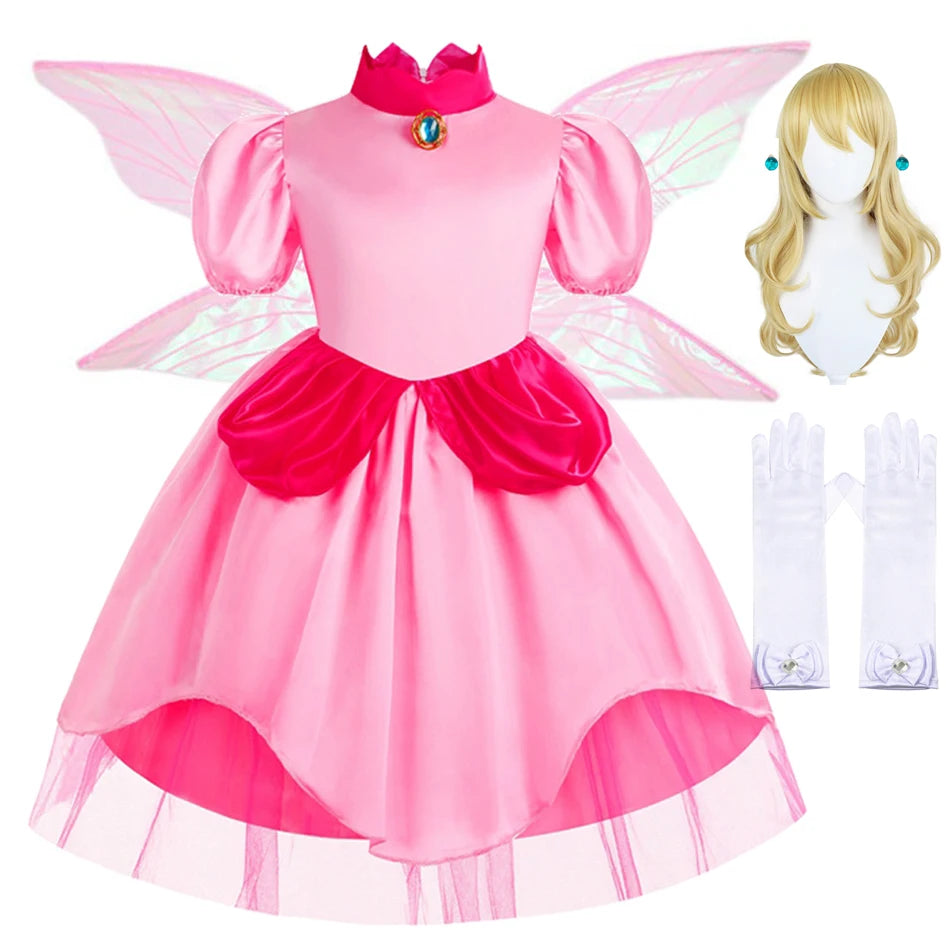 Peach Costume Kids Princess Summer Dress for Girls Party Dresses