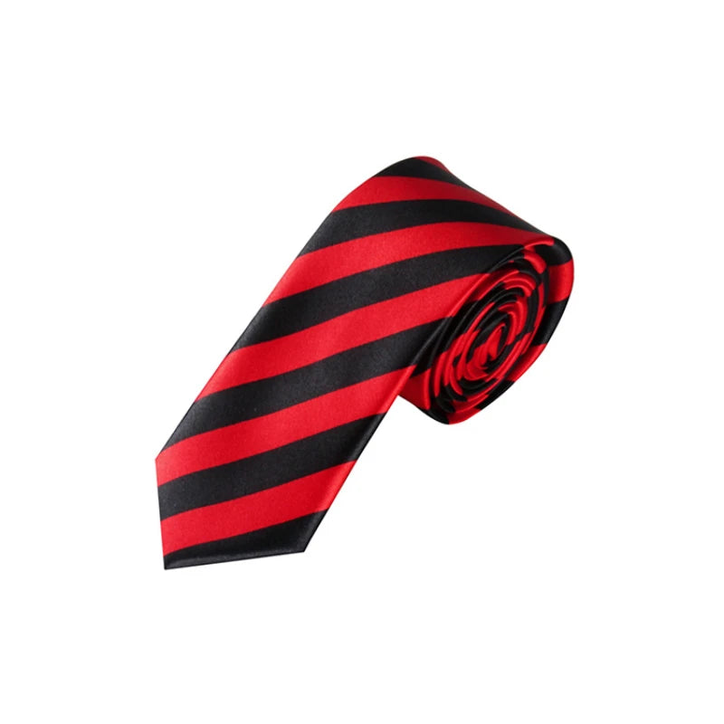 5CM Black White Striped Neckties For Men Formal Dress Neckwear Silk Imitation Narrow Neck Ties Women Shirts Casual Daily Cravate