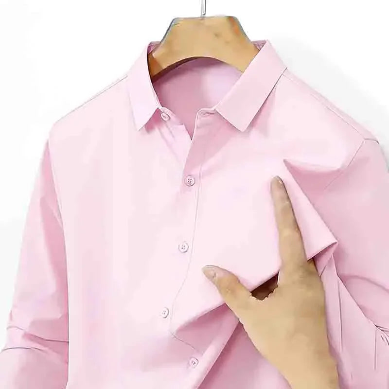 Lynett Lamar Men's Wedding Slim Fit Long Sleeve Dress Shirt — White Formal for Groom & Groomsmen S–4XL