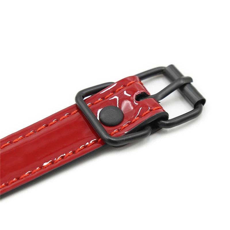 Adult Game SM Sex Toys PU Leather Open Mouth Gag Female Oral Fixation Mouth Stuffed Ball Flirting Bdsm Bondage Party Exotic Shop