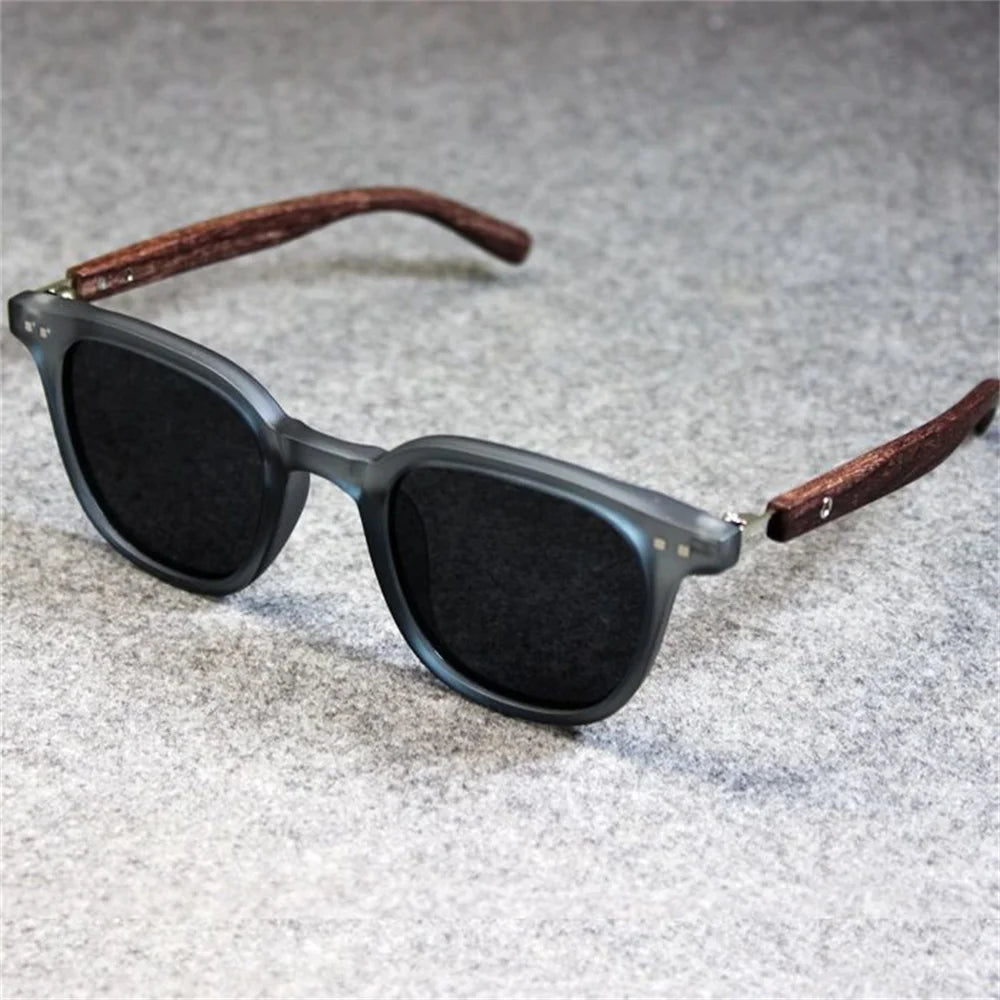 Sunglasses for Men Women's Trendy Retro Wood Grain Polarized UV Protection Eyewear Cycling Outdoor Street Photography