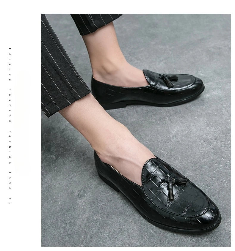 Wedding Shoes For Men Slip On Loafers Trend Tassels Leather Shoes Male Men’s Dress Shoes Business Shoes Men British Style Formal