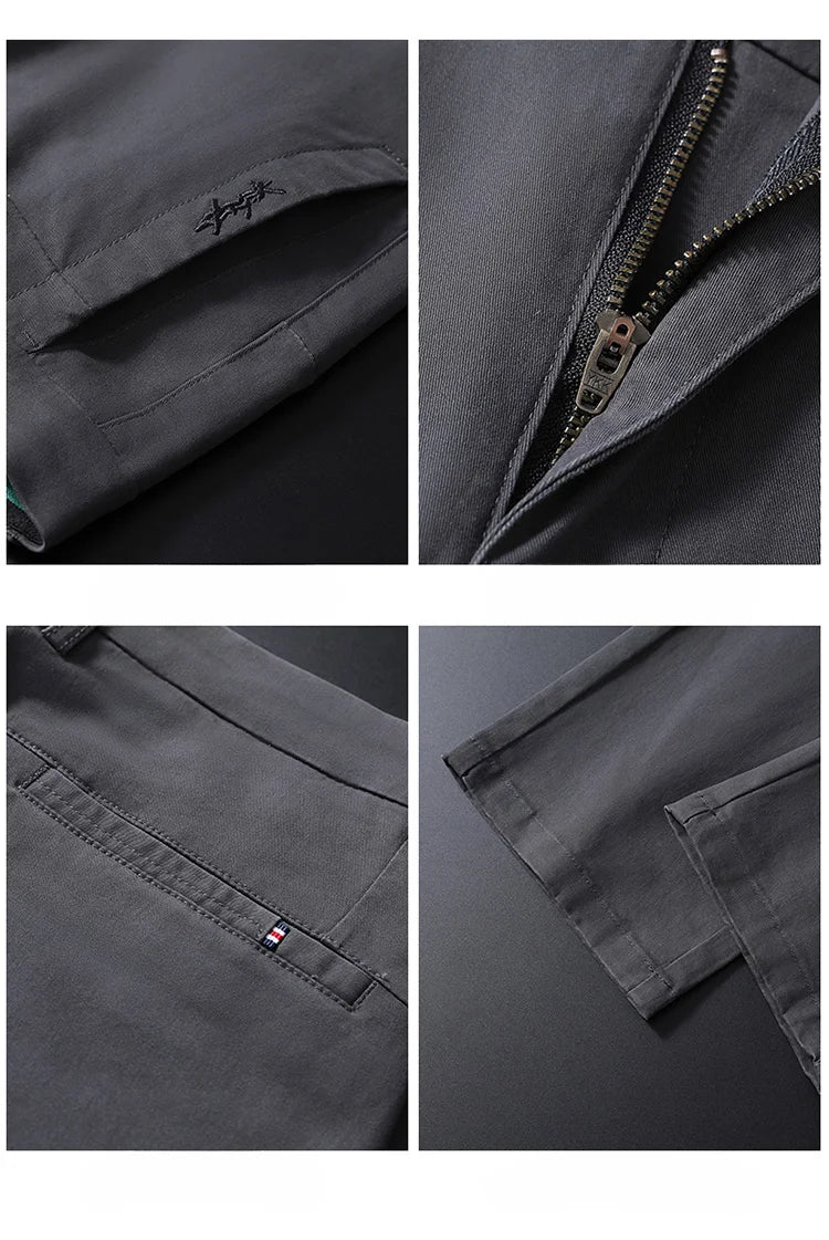 Business Casual Trousers Men's 2024 Autumn New Men's Clothes Work Pants Male Formal Dress Straight Pants Black Gray Khaki
