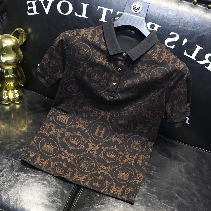 Polo Shirts Drawings T Shirt for Men Rock Top Alphabet Man with Collar Tee Quick-drying Casual Luxury Elegant Slim Fit Summer Xl