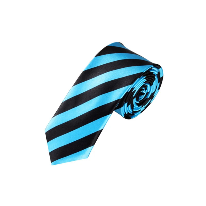 5CM Black White Striped Neckties For Men Formal Dress Neckwear Silk Imitation Narrow Neck Ties Women Shirts Casual Daily Cravate
