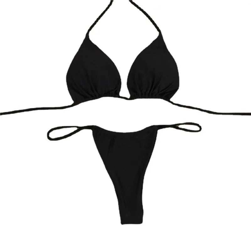 Women's Bikini Swimsuits - Beach Vacation Style Spa Swimsuits - Braided and Thin Strap Necked Swimsuits for Big and Small Busts