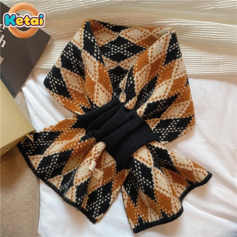 Women's Knitted Scarf for Fall and Winter, Red, Warm and Versatile, Perfect for Students, Couples and Christmas Gifts, Wool Wrap