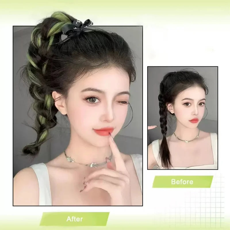 50cm Synthetic Self-Winding Hair Bundle With Elastic Loop DIY Hair Ponytail Bundle To Increase Hair Volume Bud Hair Bun