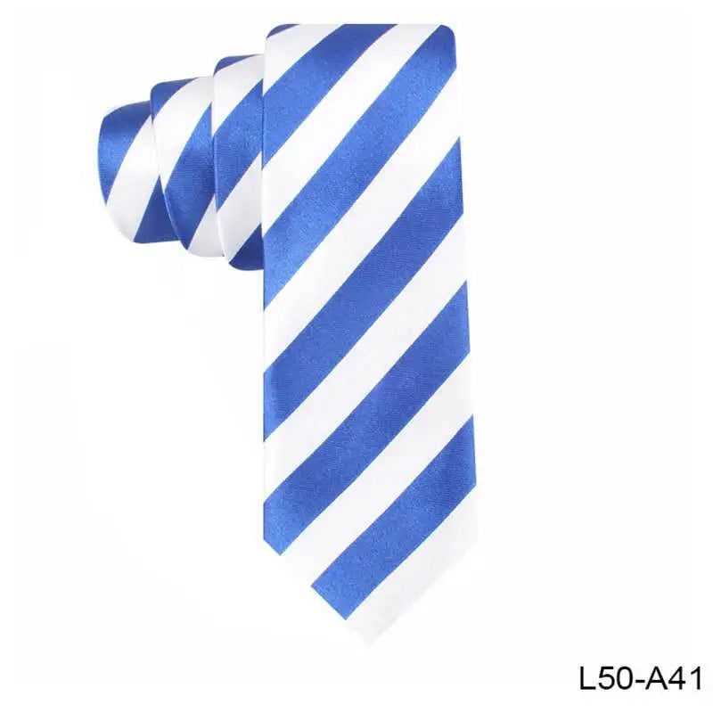 5CM Black White Striped Neckties For Men Formal Dress Neckwear Silk Imitation Narrow Neck Ties Women Shirts Casual Daily Cravate