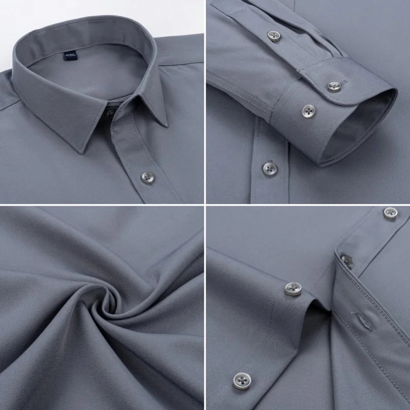 Lynett Lamar Men's Slim Fit Anti-Wrinkle Long Sleeve Dress Shirt — Social Business Casual S–4XL