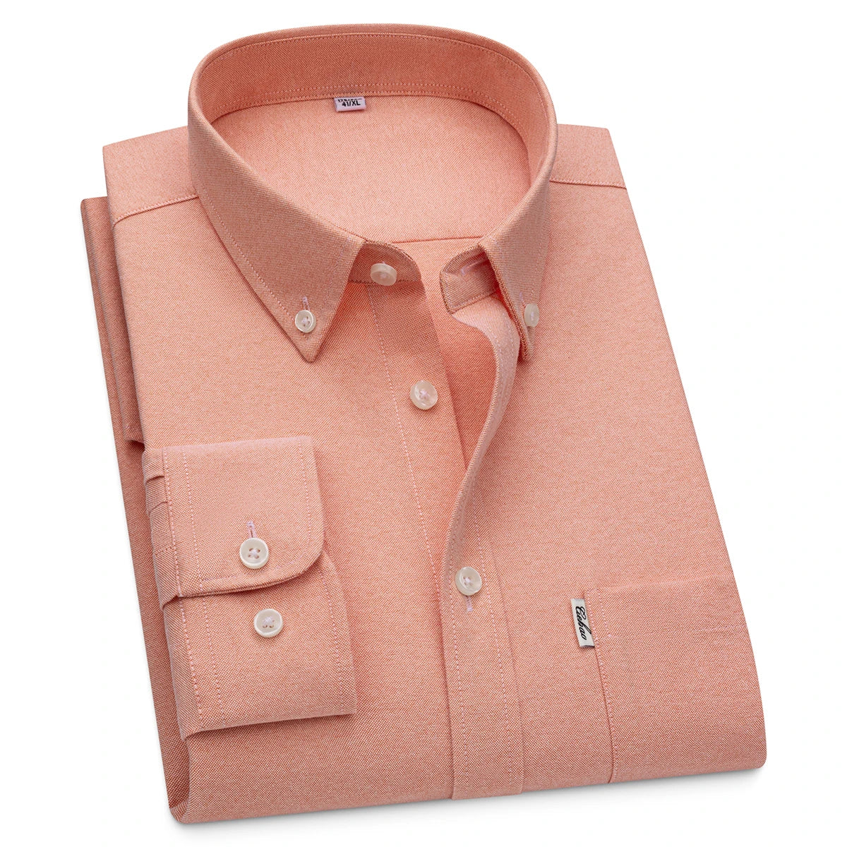 Lynett Lamar Men's 100% Cotton Oxford Long Sleeve Dress Shirt — Button-Down Casual Spring Autumn