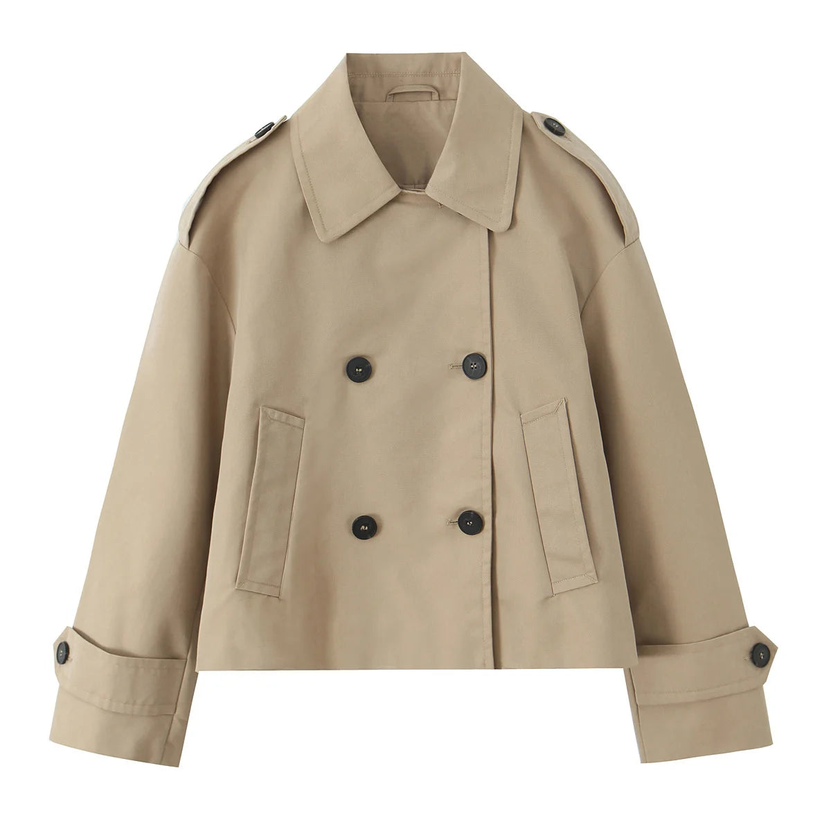 Women Jackets 2025 Autumn Winter New Fashion Laple Long Sleeves Double-Breasted Jacket Female Elegant Windcoat Style New Coats