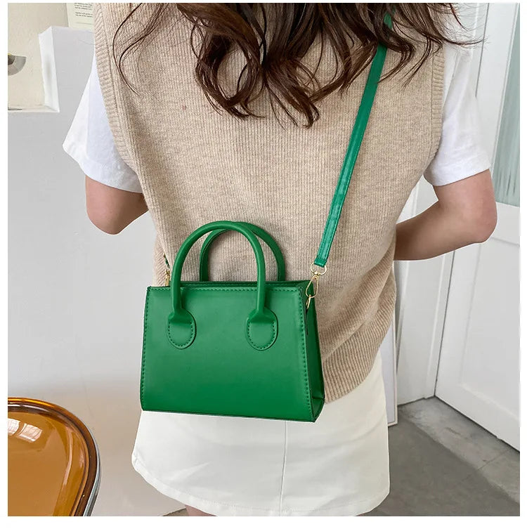 Elegant Black Handbag with Dual Handles, Chic Crossbody Bag, Retro Stylish Tote Small Bag for Women Girls Daily Use, Work, Party