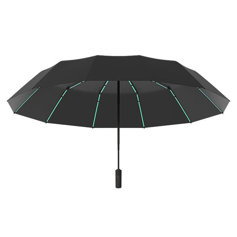 Extra Large Auto Open Close Umbrella Windproof Reverse Fold Sun Rain UV Protection Black Layer Sunshade for Outdoor Travel Use
