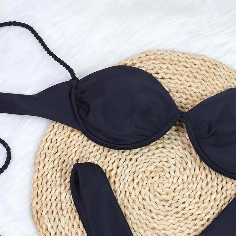 2026 New Bikini Two-Piece Sets Bathing Suit Lady New Fashion Sexy Solid Color Casual Bathing Suit Women Micro Bikini Swimwear