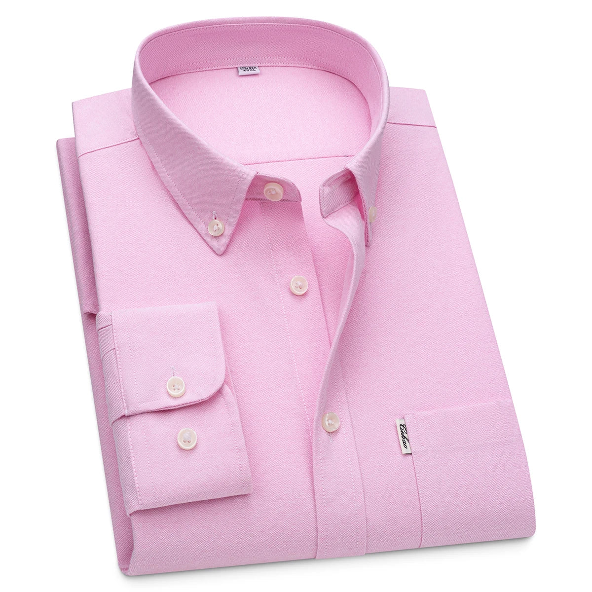 Lynett Lamar Men's 100% Cotton Oxford Long Sleeve Dress Shirt — Button-Down Casual Spring Autumn