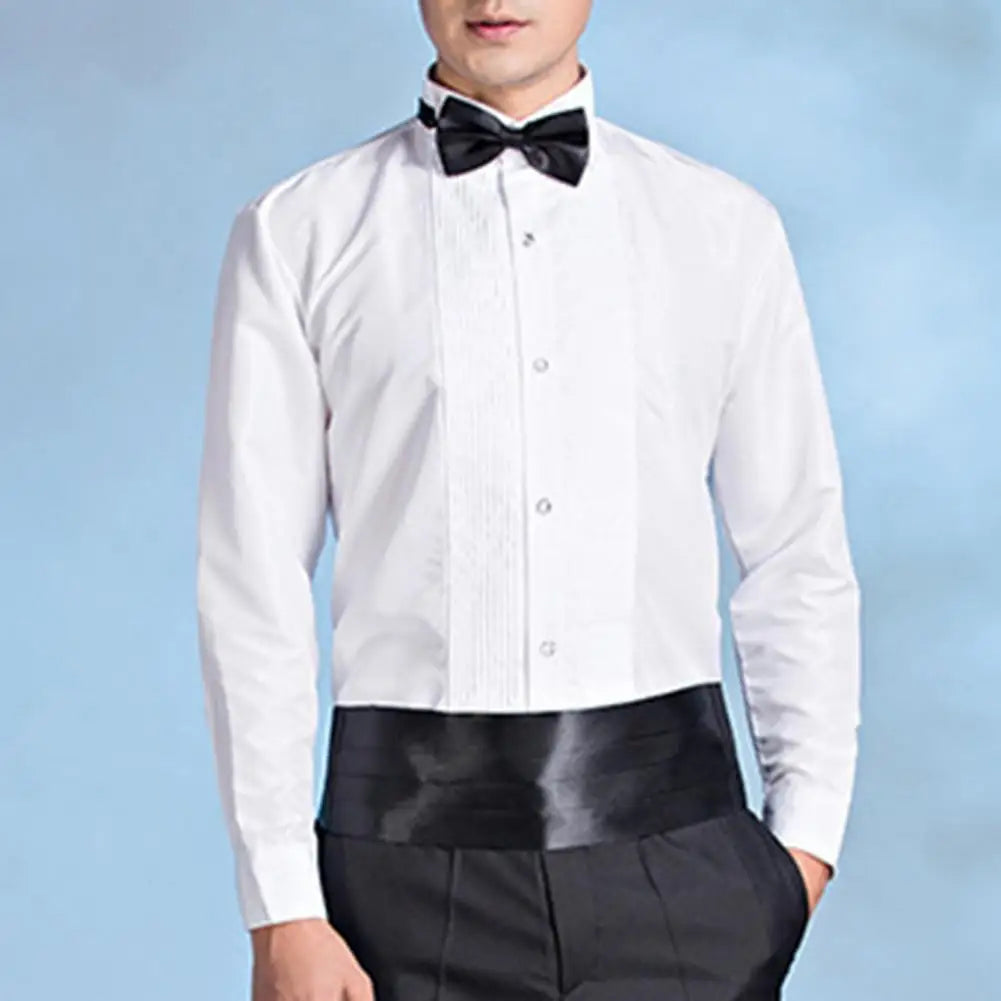 Lynett Lamar Men's Winged Collar Tuxedo Dress Shirt — Formal Wedding & Dinner