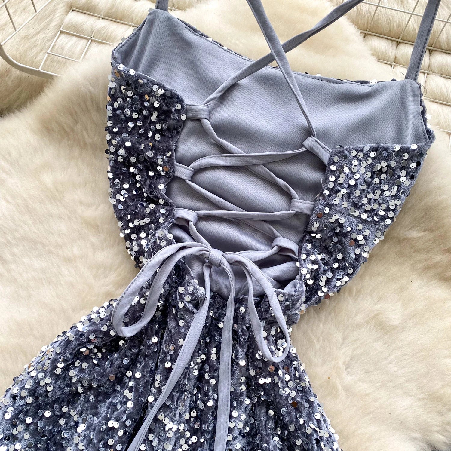 vintage Elegant hollow out velour dress Chic Vestidos Women Fashion Retro Party ceremony dresses