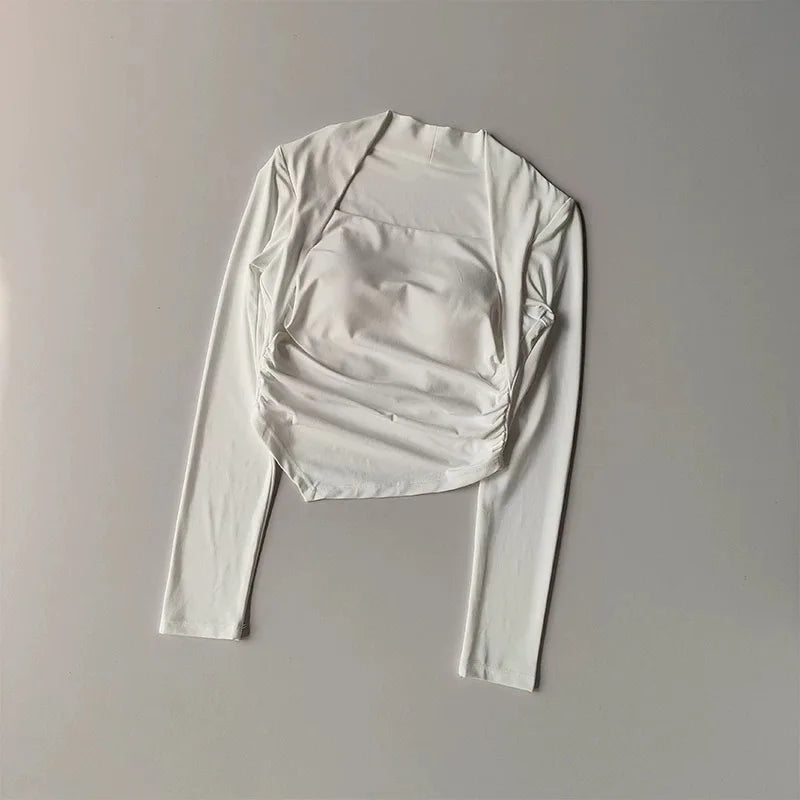 Women's Yoga Clothes Autumn Winter Long Sleeve Trim Top Fixed Cup Premium Sense Fitness Pilates Training Smock