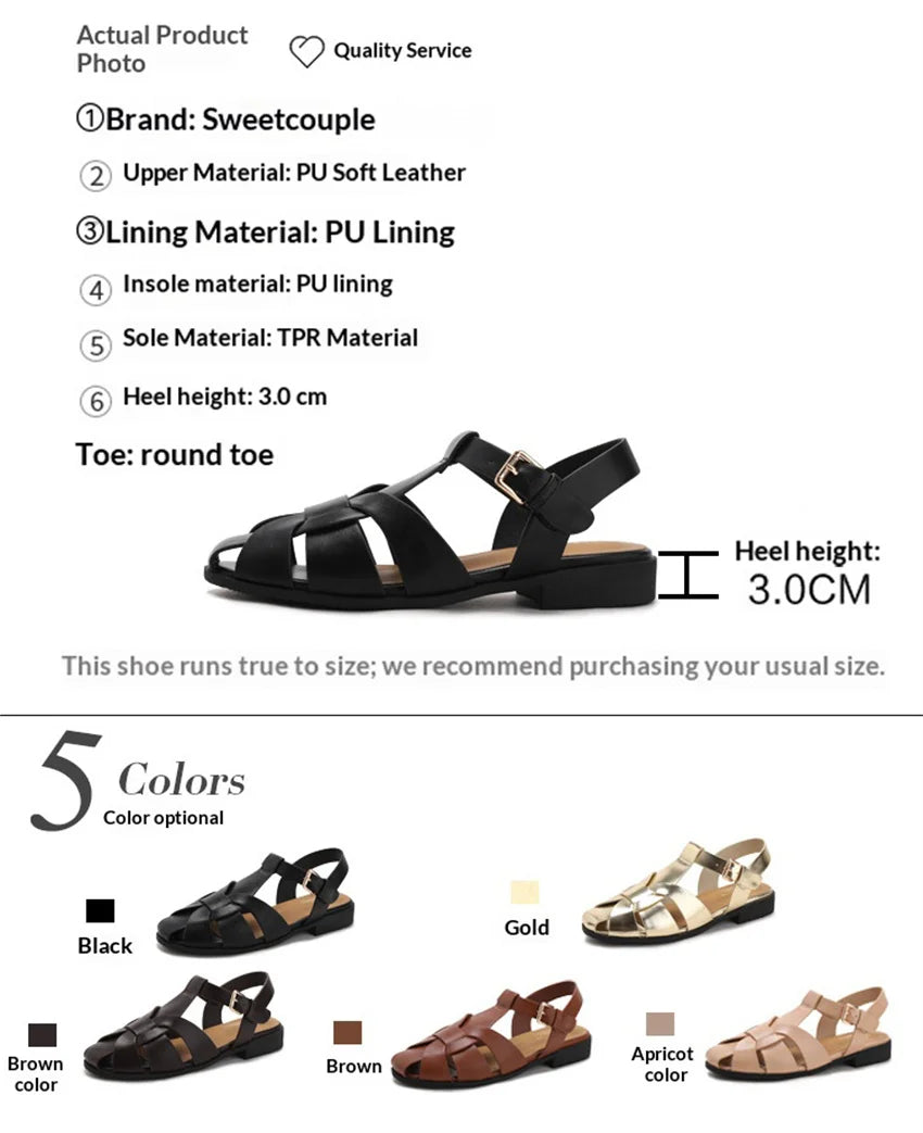 Women Flat Sandals Summer Female Shoes Elegant Office Ladies Sandals Casual Beach Sandalias Roman sandalias Zapatos de mujer