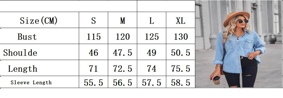 Women Button Down Denim Shirt Casual Long Sleeve V Neck Chambray Blouse Top Boyfriend Style Loose Fit Daily Wear Jean Shirts