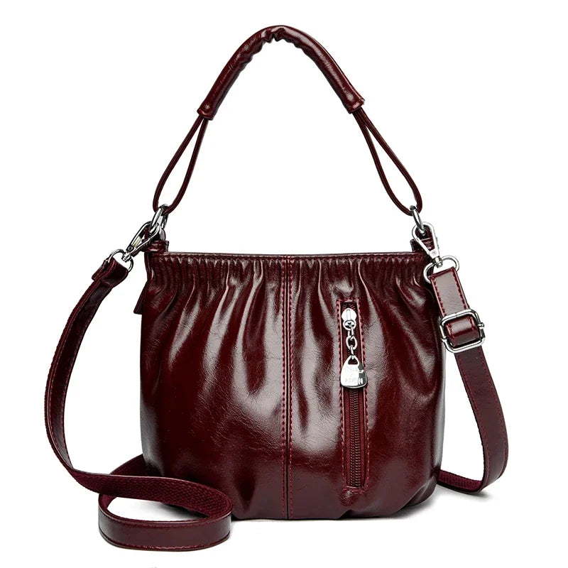 Women's Bag Bucket bag Handbags Female Handbags Retro Solid Color PU Leather Shoulder Underarm Bags Ladies Shopper Hobos Bags