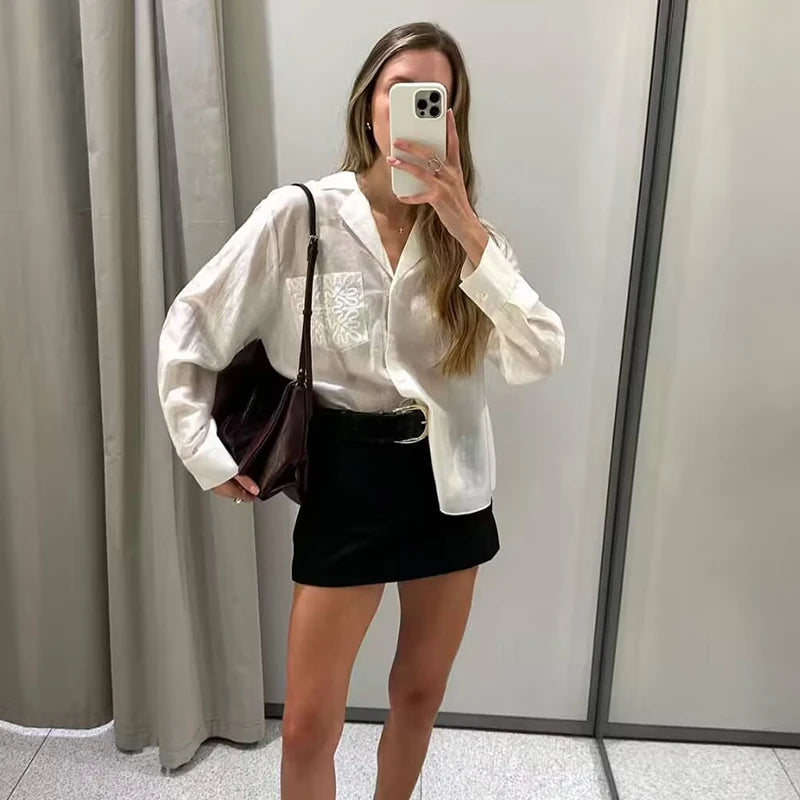 2025 New Women's Autumn Shirts Fashion Loose Elegant Office Shirts Chic Street Comfort Youth Travel Holiday Shirt Tops